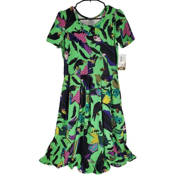 LuLaRoe Disney Collection Amelia Dress Maleficent Sleeping Beauty Size L NEW - Picture 1 of 12